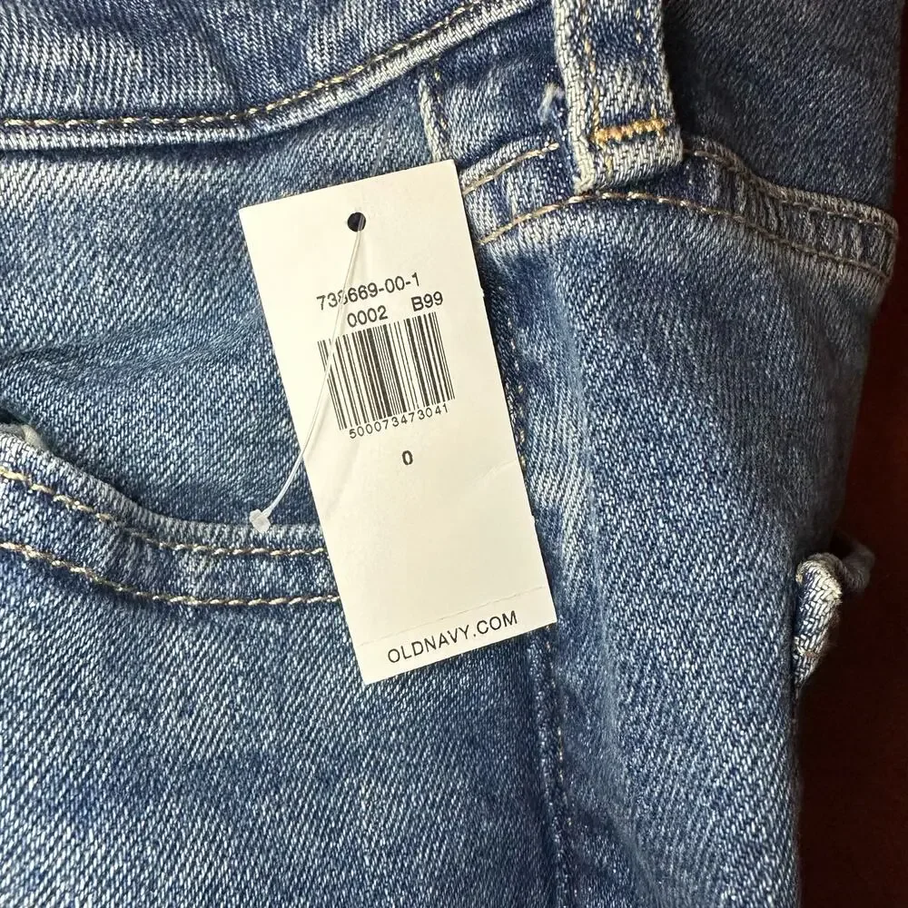 Old Navy High Rise Curvy O.G. Straight Secret-Smooth Pocket Jeans Sz 0 Blue